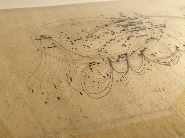 Asemic Sound Mappings Sergisi Asemik Resmi 31x66 cm 007 - 3