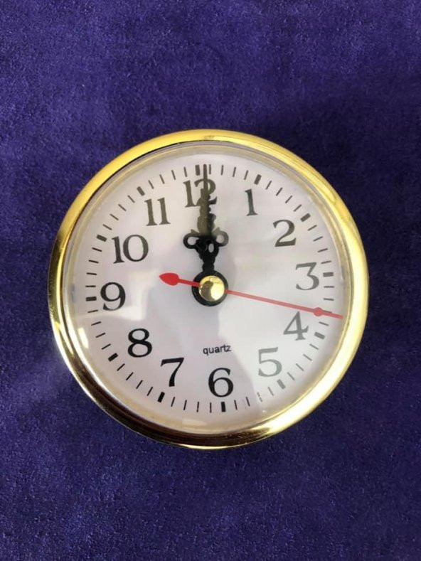 Geçme Saat 8cm Sarı Altın - Plastik Kasa Gömme Saat - 3