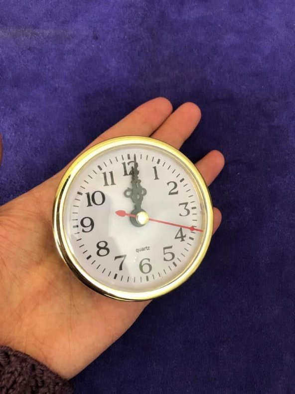 Geçme Saat 8cm Sarı Altın - Plastik Kasa Gömme Saat - 5