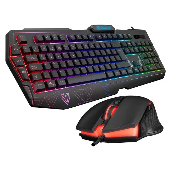 Everest Formula Combo Usb 3 Makro Tuşlu RGB Aydınlatmalı Q Gaming Oyuncu Klavye Mouse Seti