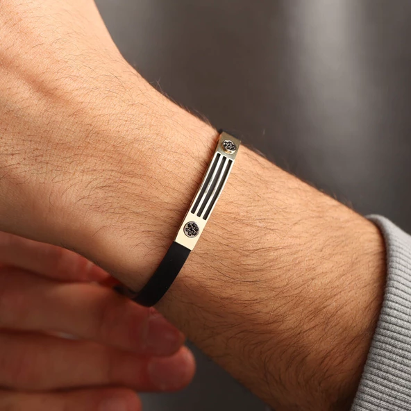14 Ayar Altın Erkek Bileklik Line - 2