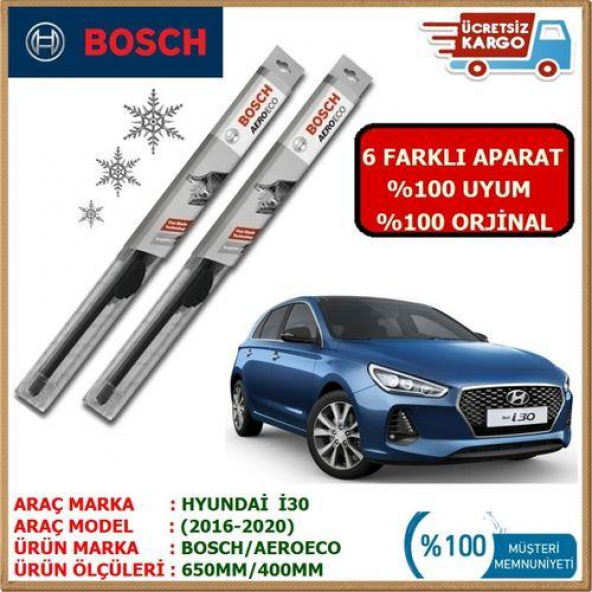 Bosch Hyundai İ30 Ön Silecek Takımı 2016-2020 / Bosch Aeroeco