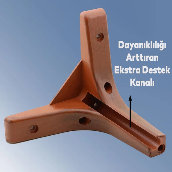 Sedef Lüks Mobilya Kanepe Sehpa Tv Ünitesi Koltuk Ayağı 14 Cm Ahşap Desenli Kahverengi Baza Ayakları - Resim 5