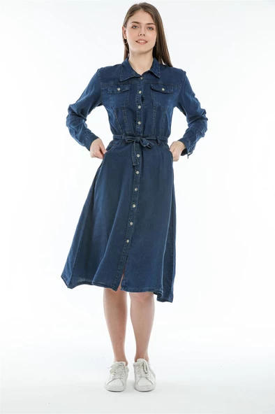 Bayan Yeni Model Kot Elbise 91456 - 2