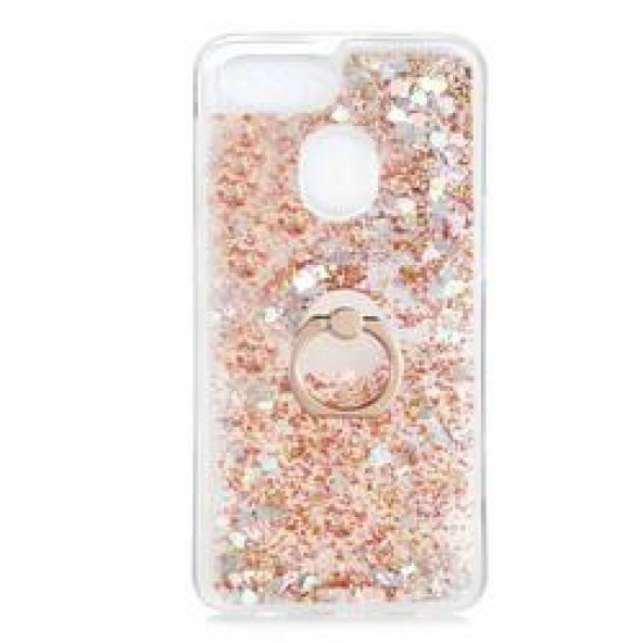 Oppo AX7 Kılıf Sulu Simli Akışkan Silikon - 4