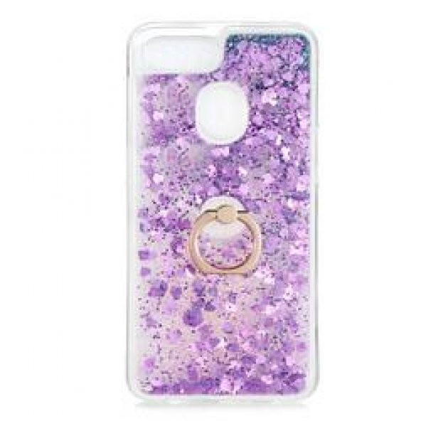 Oppo AX7 Kılıf Sulu Simli Akışkan Silikon - 5