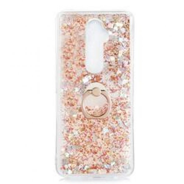 Oppo Reno 2Z Kılıf Sulu Simli Akışkan Silikon - 4