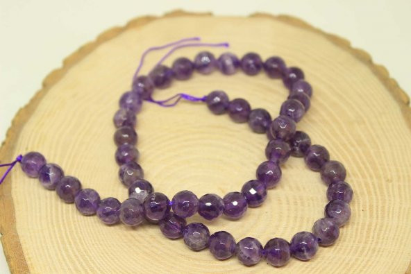 Ametist Taşı Canlı Renk Faset Kesim Dizi 8mm ürün görseli