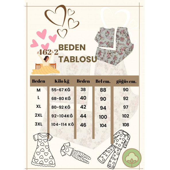 Angelina Kadın Ekru kışlık Pamuk ribana kalın uzunkollu dantel yakalı pijama takımı 462-2 - 5