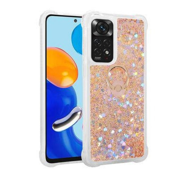 Xiaomi Redmi Note 11S Kılıf Sulu Simli Akışkan Silikon
