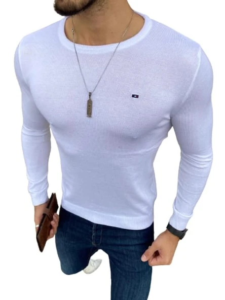 Ce-Ce 3455 Erkek Basic Sıfır Yaka Triko Kazak - Resim 3