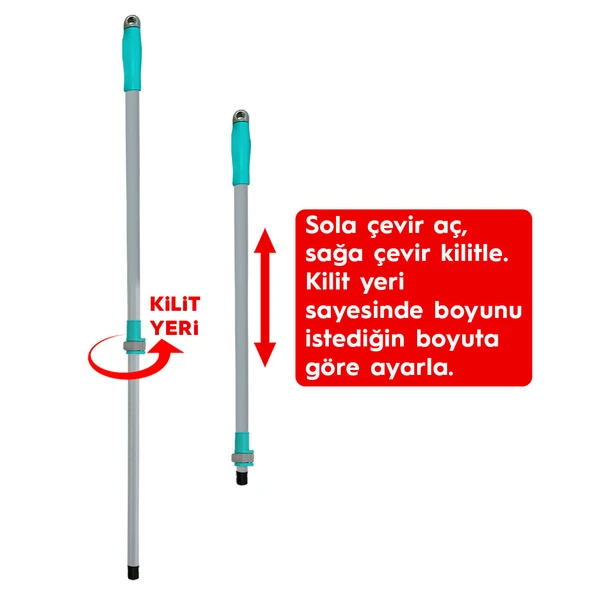 SMARTER MAGIC MOP + MİKROFİBER 3 LÜ TEMİZLİK BEZİ PASPAS MANDALLI YER YÜZEY TEMİZLİK HAVLUSU BEZİ UYUMLU - 2