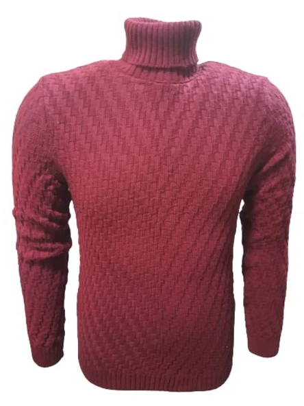 Ce-Ce 1014 Erkek Basic Desenli Tam Balıkçı Boğazlı Kazak