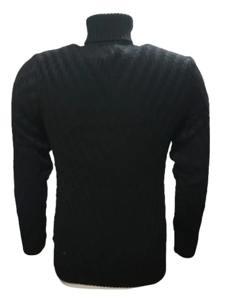 Ce-Ce 1014 Erkek Basic Desenli Tam Balıkçı Boğazlı Kazak - 4