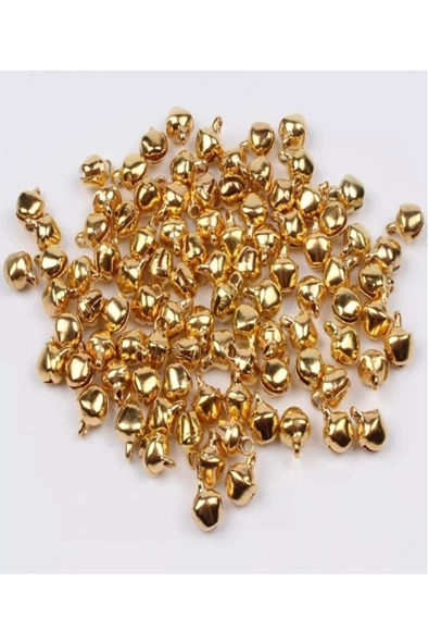 100 Adet 12mm Gold Renk Kulplu Zil,çan,çıngırak,metal Amigurumi Zili,takı Aksesuar Yapımı