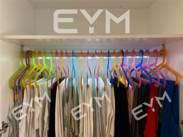 Led Işıklı Sensörlü 50-59 cm Dolap Içi Elbise Askı Borusu Pilli - 2