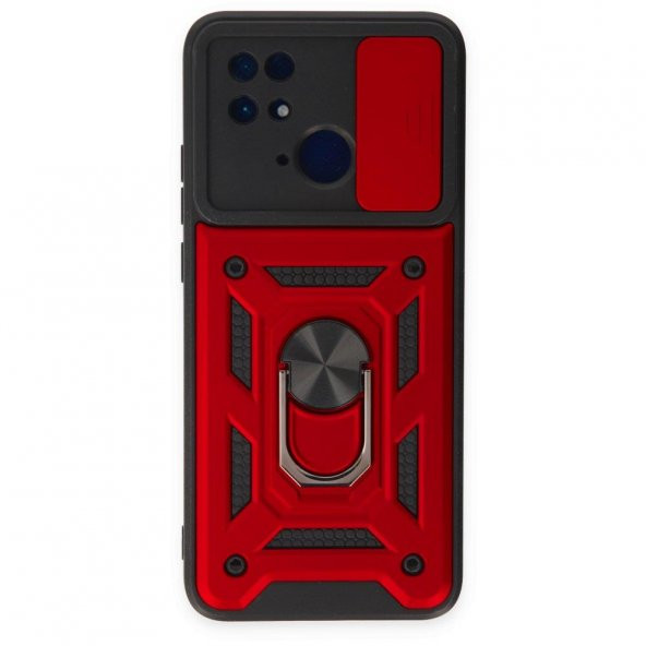 Xiaomi Poco C40 Kılıf Kamera Korumalı Sürgülü Yüzüklü Standlı Tank - 3