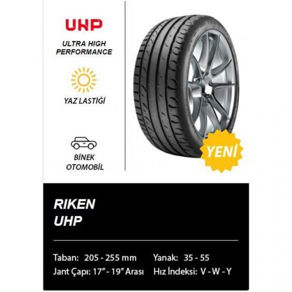 Riken 205/45R17 88V Xl Uhp Yaz Lastiği (Üretim Tarihi 2022) - 2