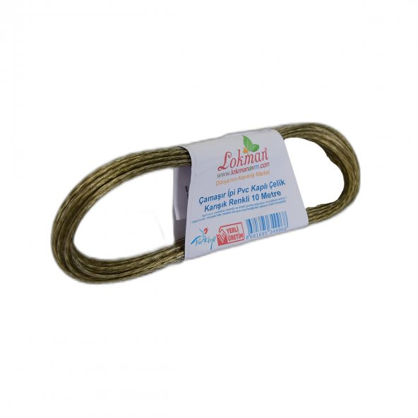 LokmanAVM Çamaşır İpi Pvc Kaplı Çelik Karışık Renkli 10 Metre 1 Adet - 5