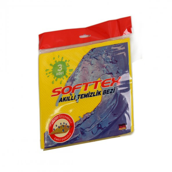 Softtex Akıllı Temizlik Bezi Mikro Gözenekli Emici Doku Karışık Renkli 3 Adet - 3