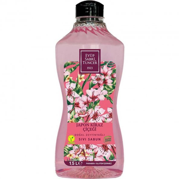 Eyüp Sabri Tuncer Japon Kiraz Çiçeği Doğal Zeytin Yağlı Sıvı Sabun 1500 ml