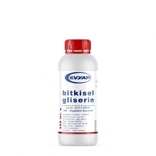 EVYAP Bitkisel Gliserin  99.7 Saflık  Gıda Tipi Yenilebilir  250 ML