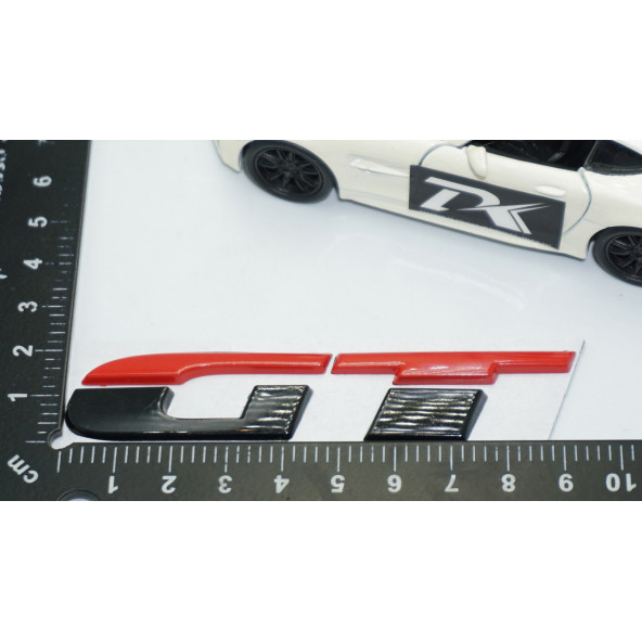 DK Tuning GT Bagaj Siyah Kırmızı ABS 3M 3D Bagaj Yazı Logo - Resim 4