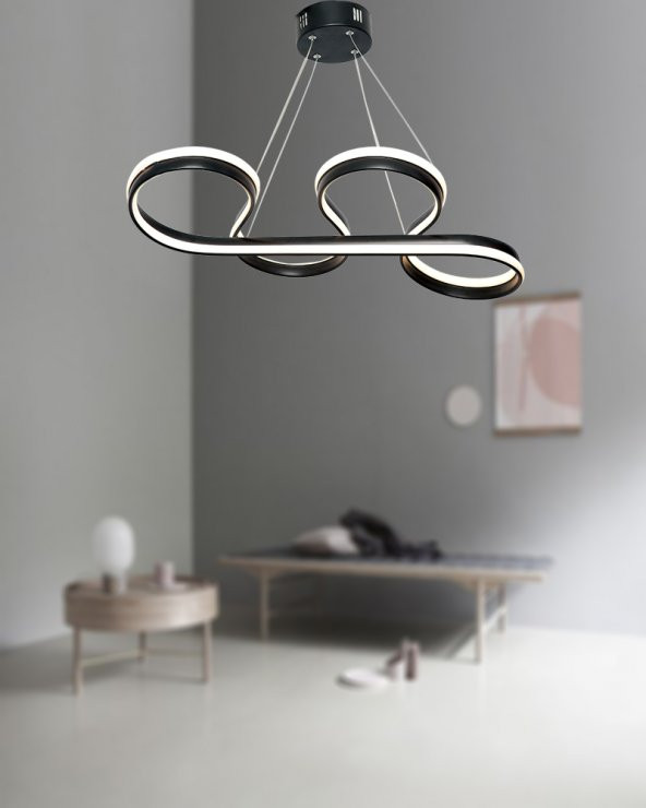 TT Aydınlatma TT309-SY  Yılan Modeli Mat Siyah 2 Renk Modüllü Led Avize - 2