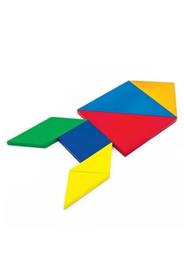 3 Adet 7 Parça Eğitici Renkli Ahşap Orta Boy Tangram Akıl Zeka Mantık Ve Strateji Oyunu - 4