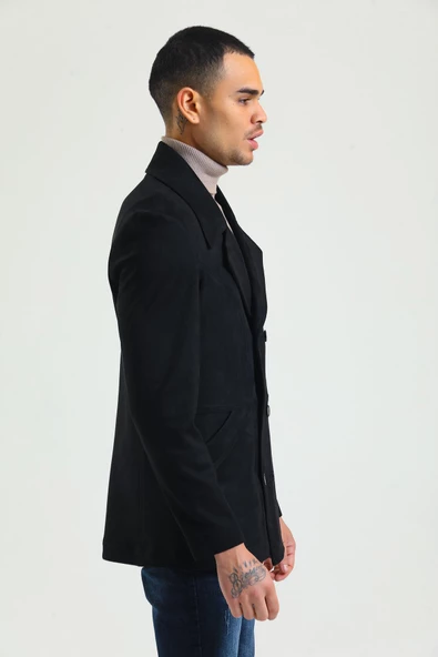 CEKMON Erkek Regular Fit Süet İçi Astarsız İnce Kaban - 4