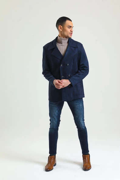 CEKMON Erkek Regular Fit Süet İçi Astarsız İnce Kaban - 11