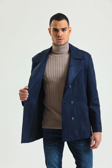 CEKMON Erkek Regular Fit Süet İçi Astarsız İnce Kaban - 12