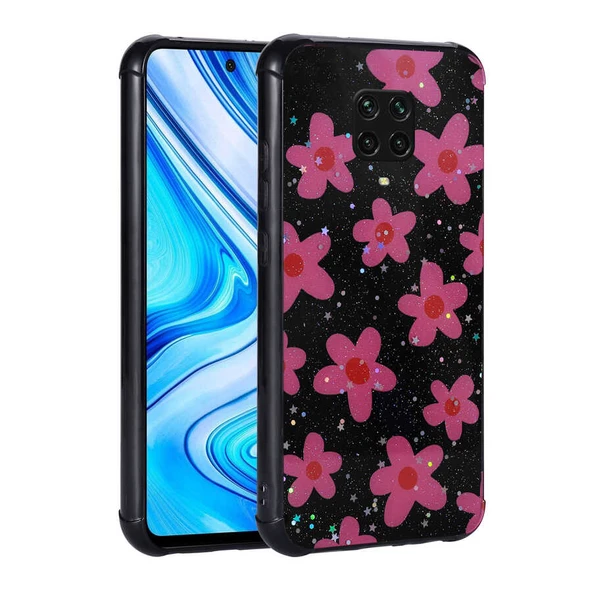 Zore Xiaomi ile uyumlu Redmi Note 9 Pro Kılıf Simli Desenli Kamera Korumalı Parlak Popy Kapak - 4