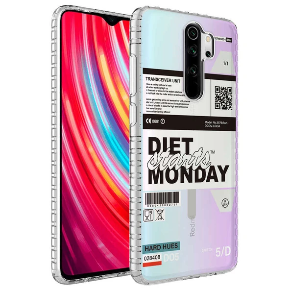 Zore Xiaomi ile uyumlu Redmi Note 8 Pro Kılıf Airbag Kenarlı Renkli Desenli Silikon Elegans Kapak - 4