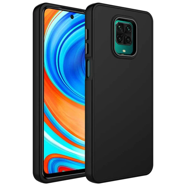 Zore Xiaomi ile uyumlu Redmi Note 9 Pro Kılıf Metal Çerçeve ve Buton Tasarımlı Silikon Luna Kapak - 4