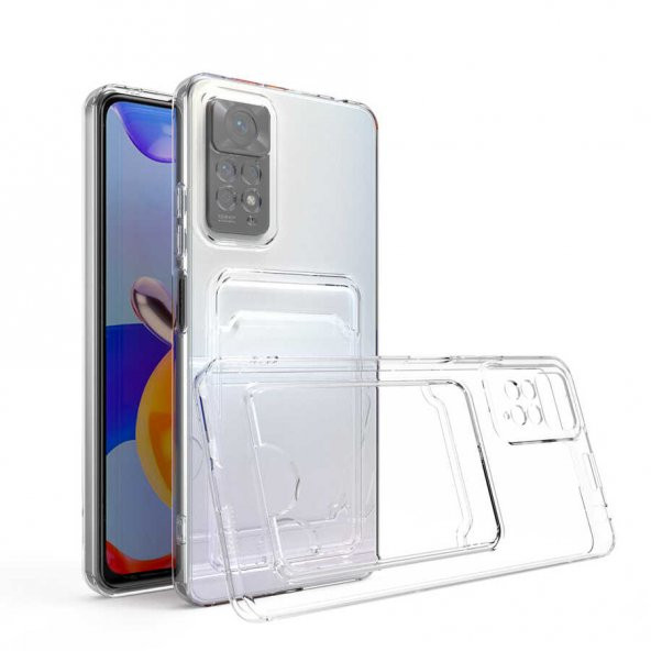 Xiaomi Redmi Note 11S Global Kılıf Kartlıklı Şeffaf Setra Clear Silikon Kapak - 2