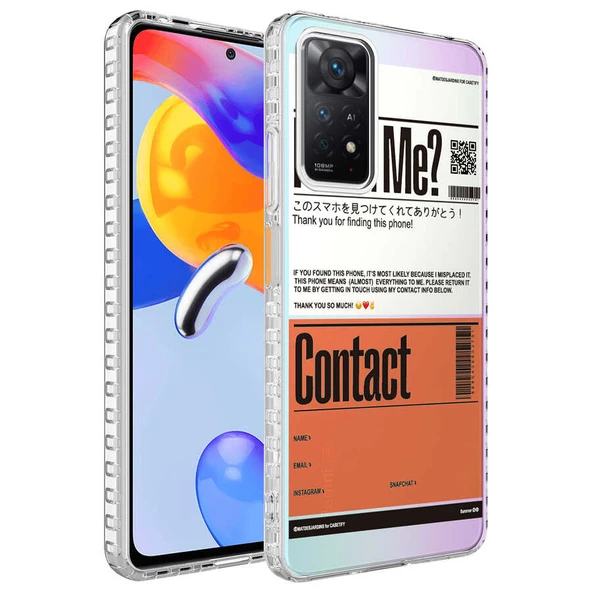 Zore Xiaomi ile uyumlu Redmi Note 11 Global Kılıf Airbag Kenarlı Renkli Desenli Silikon Elegans Kapak - 7