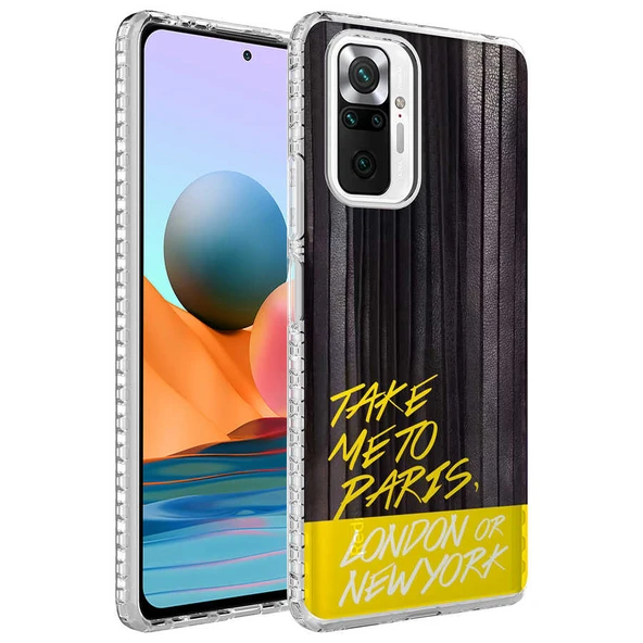 Zore Xiaomi ile uyumlu Redmi Note 10 Pro Kılıf Airbag Kenarlı Renkli Desenli Silikon Elegans Kapak - 8