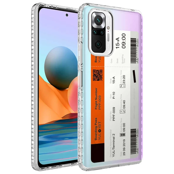 Zore Xiaomi ile uyumlu Redmi Note 10 Pro Kılıf Airbag Kenarlı Renkli Desenli Silikon Elegans Kapak - 10