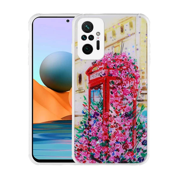 Zore Xiaomi ile uyumlu Redmi Note 10 Pro Kılıf Simli Desenli Kamera Korumalı Parlak Popy Kapak - 3