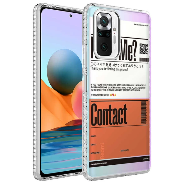 Zore Xiaomi ile uyumlu Redmi Note 10 Pro Kılıf Airbag Kenarlı Renkli Desenli Silikon Elegans Kapak - 7