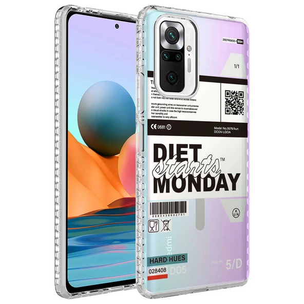 Zore Xiaomi ile uyumlu Redmi Note 10 Pro Kılıf Airbag Kenarlı Renkli Desenli Silikon Elegans Kapak - 4