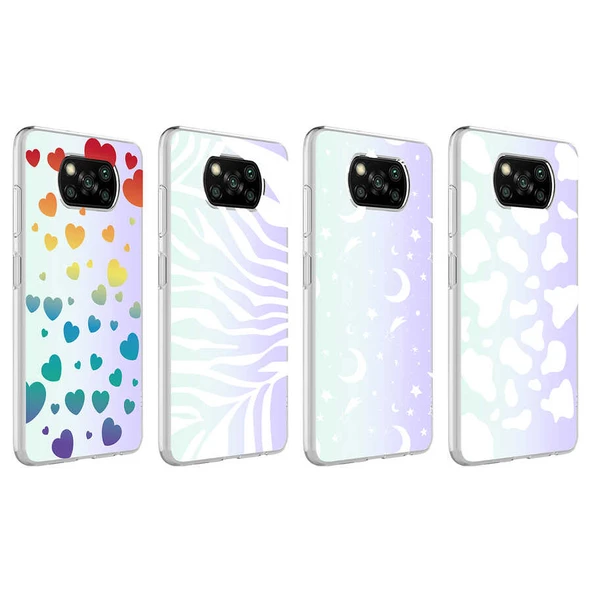 Zore Xiaomi ile uyumlu Poco X3 Kılıf M-Blue Desenli Kapak - 2