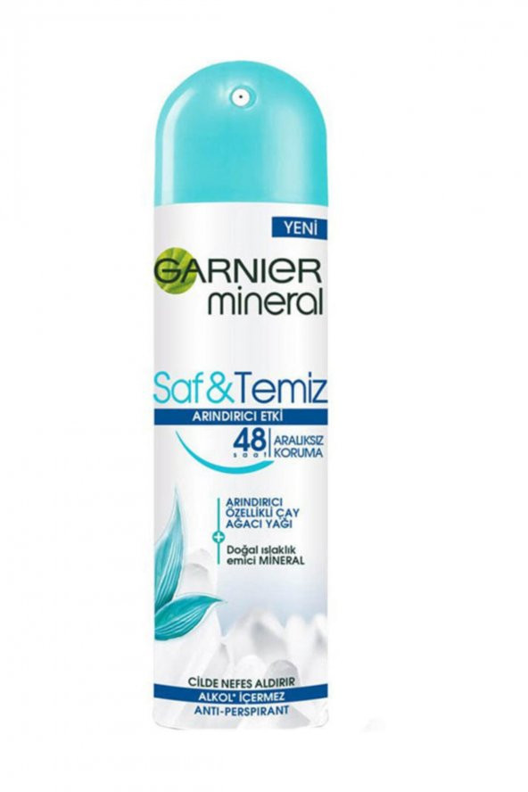 Garnier Mineral Saf ve Temiz Kadın Sprey Deodorant 150ML