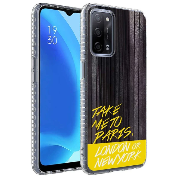 Zore Oppo ile uyumlu A54 4G Kılıf Airbag Kenarlı Renkli Desenli Silikon Elegans Kapak - 8