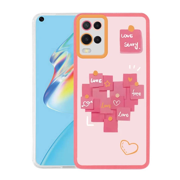 Zore Oppo ile uyumlu A54 4G Kılıf M-Fit Desenli Kapak - 3