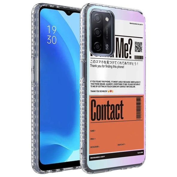 Zore Oppo ile uyumlu A54 4G Kılıf Airbag Kenarlı Renkli Desenli Silikon Elegans Kapak ürün görseli 1