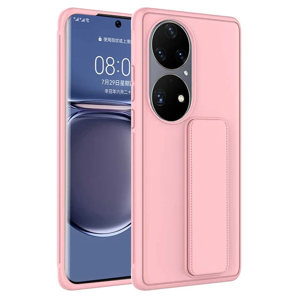 Zore Huawei ile uyumlu P50 Pro Kılıf Qstand Kapak - Resim 4