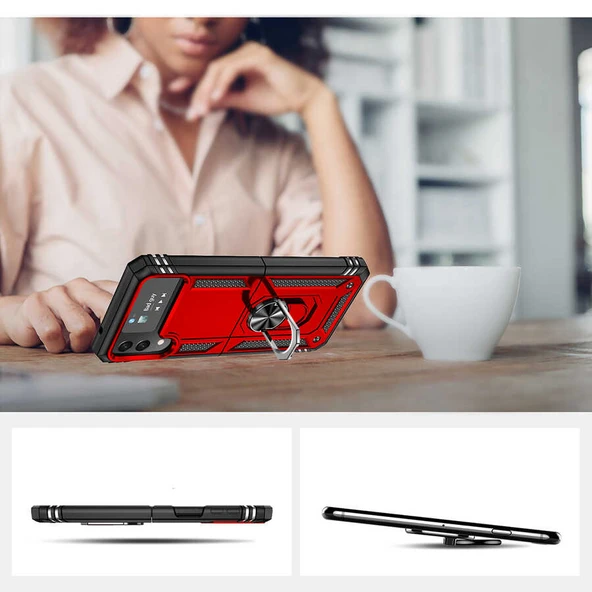 Zore Galaxy ile uyumlu Z Flip 4 Kılıf Vega Kapak - 10