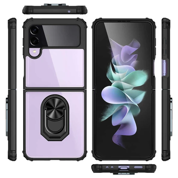 Zore Galaxy ile uyumlu Z Flip 3 Kılıf Mola Kapak - Resim 8